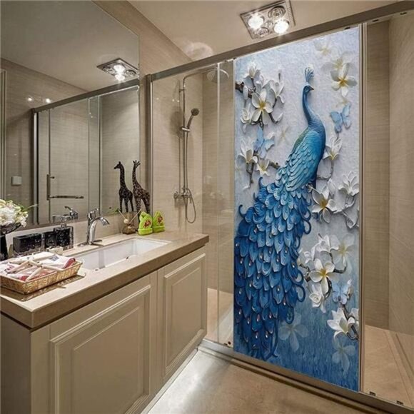 3D Stickers Waterproof Door Stickers Door Mural Peel Self Adhesive Wallpaper PVC - Picture 3 of 7